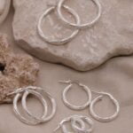 עגילי חישוק מסולסלים דקים מכסף 925