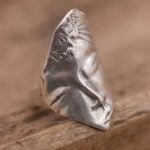 טבעת פנים גדולה מכסף אמיתי 925