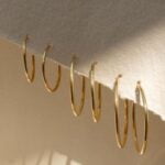 עגילי חישוק דקים מגולדפילד אמיתי