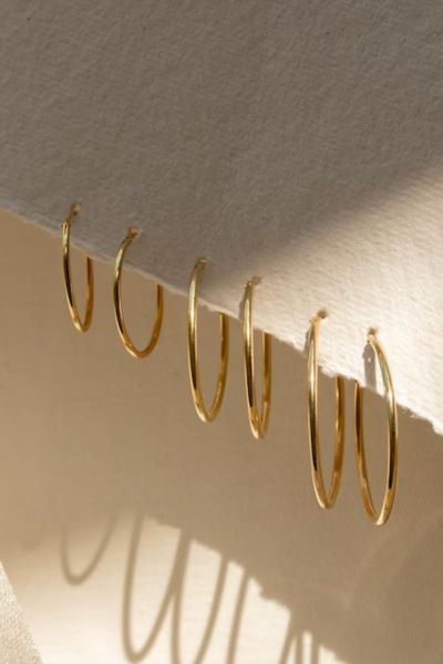 עגילי חישוק דקים מגולדפילד אמיתי