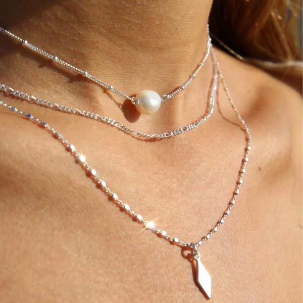 סט שרשראות מדורגות מכסף טהור 925