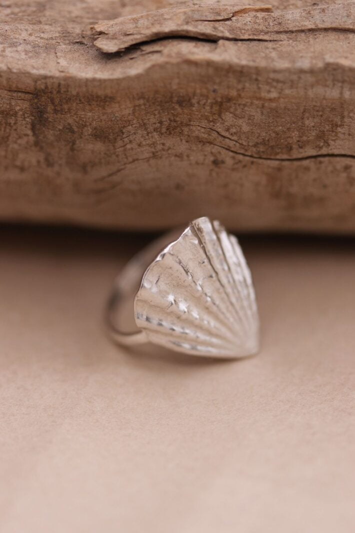 טבעת צדף קונכיה עם נוכחות מכסף טהור 925 סטרלינג סילבר 1.jpg