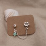 עגיל כפול פלומריה וטורקיז מכסף טהור 925.jpg