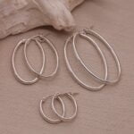 עגילי חישוק אליפסה בגדלים שונים מכסף טהור 925.jpg