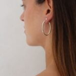 עגילי חישוק אליפסה בינוני כסף 925