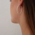 עגילי חישוק אליפסה גדול כסף 925