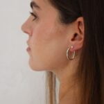 עגילי חישוק אליפסה קטן כסף 925