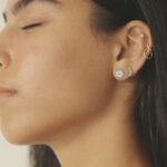 עגילי שמש וירח צמודים לאוזן מכסף 925