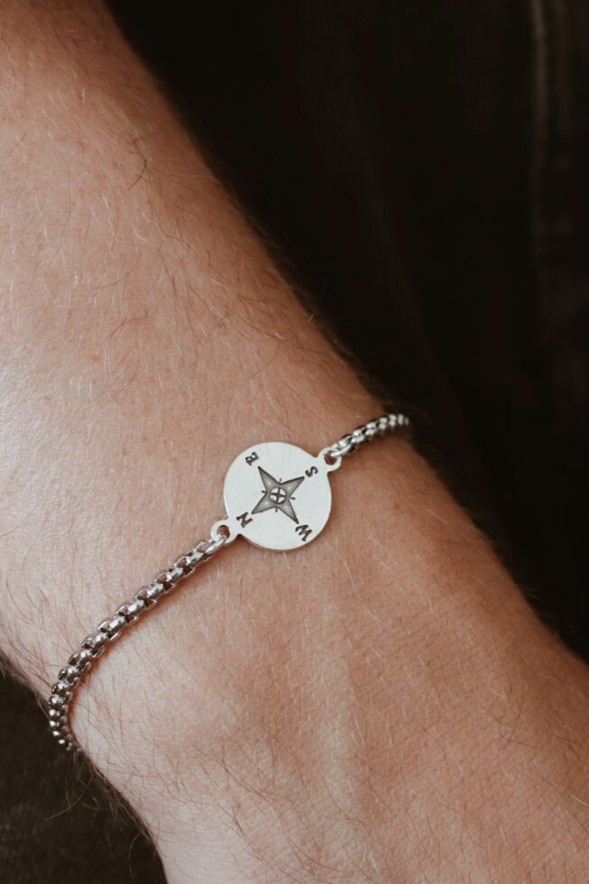 צמיד מצפן לגבר מכסף טהור 925 2.jpg