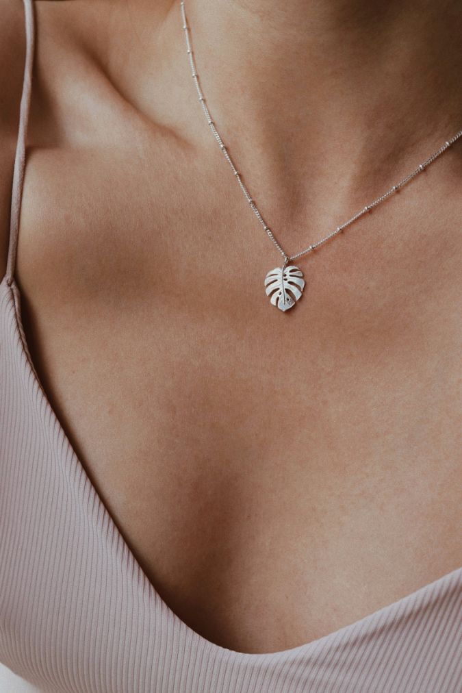 שרשרת עלה מונסטרה מכסף טהור 925.jpg