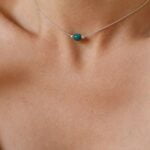 שרשרת צוקר אבן חן אפטייט עדינה בגוון כחול עמוק מכסף טהור 925 2.jpg