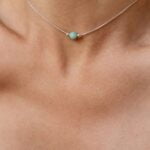 שרשרת צוקר עדינה עם אבן חן אמזונייט טבעית בצבע טורקיז מכסף טהור 925 .jpg
