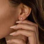 עגילי פנינה לבנה צמודים לאוזן מכסף 925 (2)