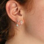 עגיל כפול פלומריה וטורקיז מכסף טהור 925.jpg