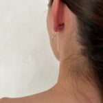 עגיל שרוך שרשרת טיפה כחולה