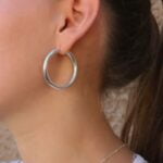 עגילי חישוק גדולים ועבים מכסף 925