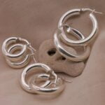 עגילי חישוק כסף עבים ובעלי נוכחות מכסף אמיתי 925