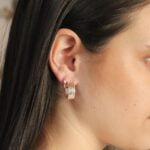 עגילי חישוק מרוקעים מכסף 925