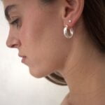 עגילי חישוק עבים נפוחים עם נוכחות מכסף 925 (1)