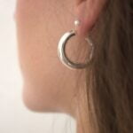 עגילי חישוק עבים נפוחים עם נוכחות מכסף 925 (3)