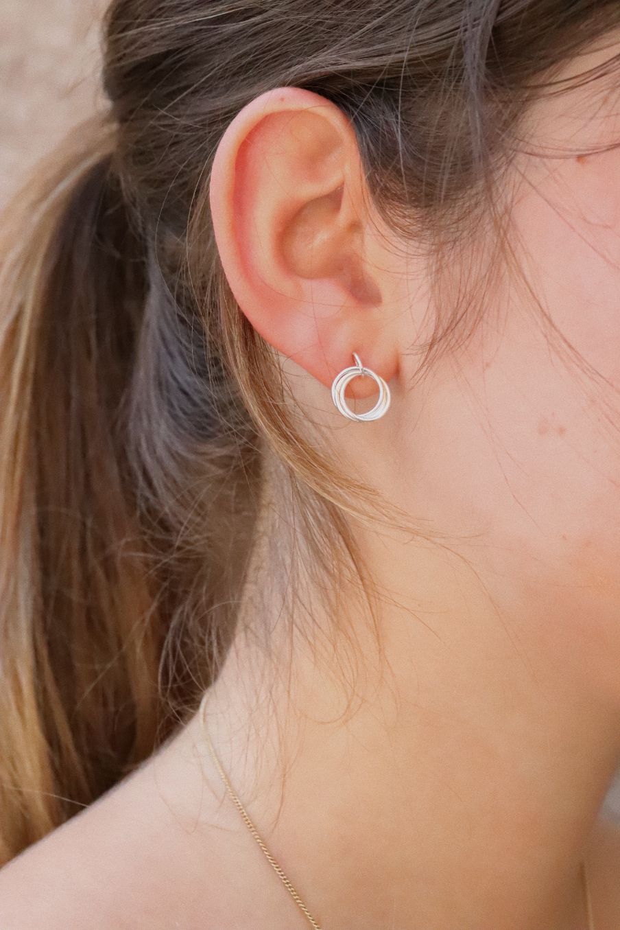 עגילי חישוק צמודים לאוזן מכסף טהור 925