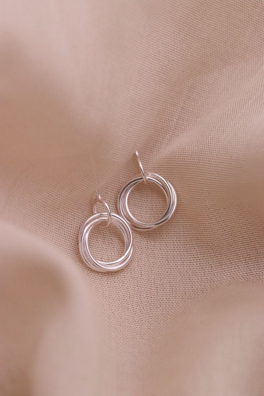 עגילי חישוק צמודים לאוזן מכסף טהור 925