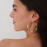 עגילי עיגול חלול קטנים צמודים לאוזן מכסף 925