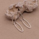 עגילי תלויים מחוליות מוארכות מכסף 925