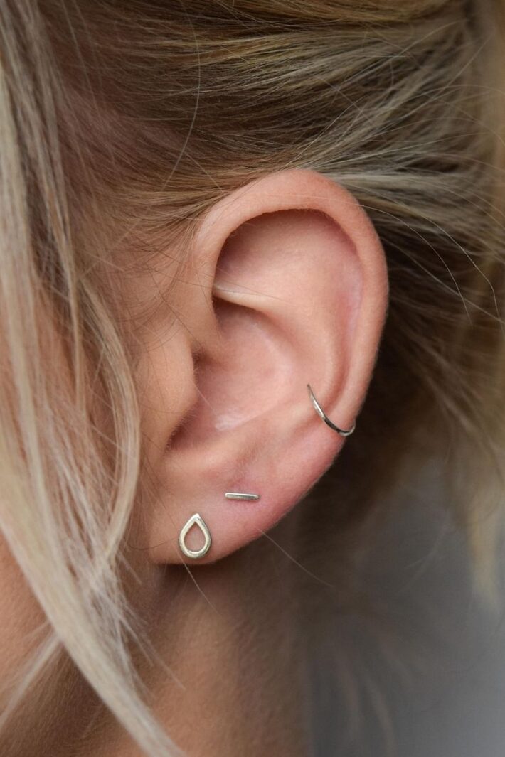 עגילים קטנים צמודים לאוזן מכסף אמיתי 925 או ציפוי זהב (2)