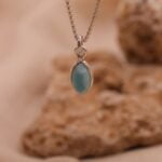 שרשרת אבן לרימר תכלת קצרה ועדינה מכסף 925