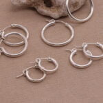 עגילי חישוק בייסיק מכסף 925