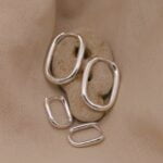 עגילי חישוק מלבנים מכסף 925 01