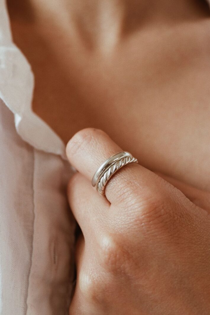 טבעת עבה פתוחה מכסף אמיתי 925