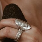 טבעת פנים גדולה עם נוכחות מכסף אמיתי 925