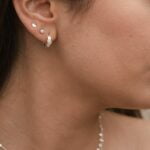 עגילי חישוק פנינה קטנים מכסף 925