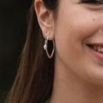 עגילי חישוק אליפסה שטוחים מכסף 925