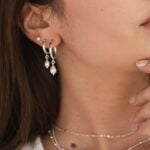 עגילי חישוק פנינה מכסף 925 או גולדפילד