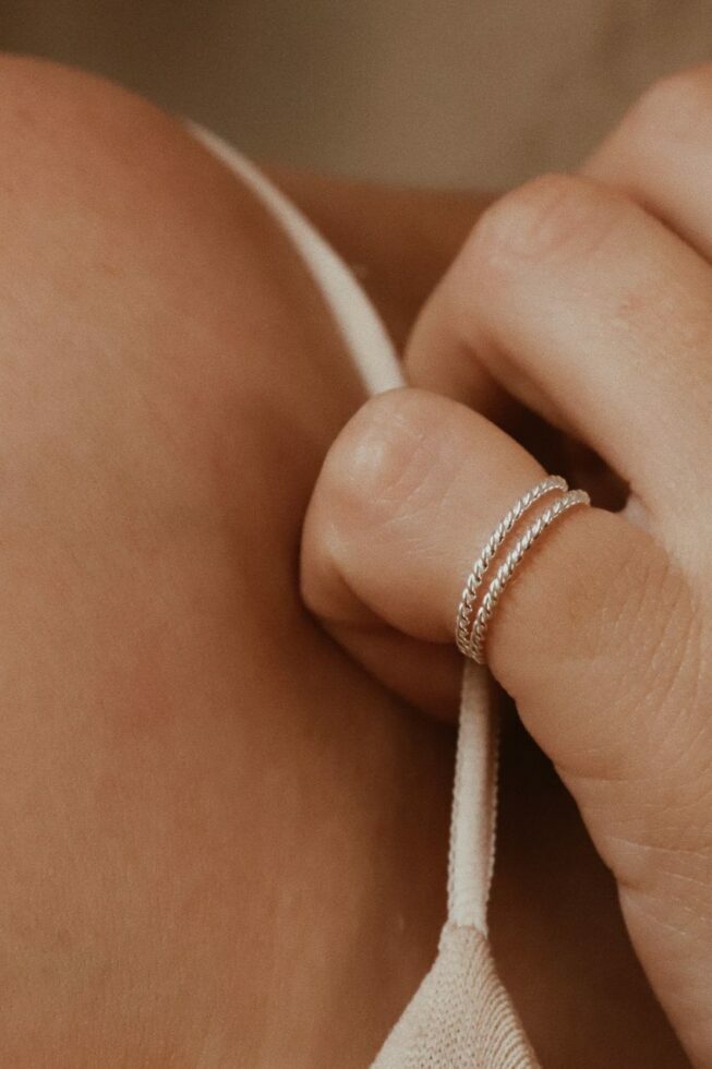 טבעת זרת או רגל בייסיק עדינה מסולסלת מכסף 925 (2)