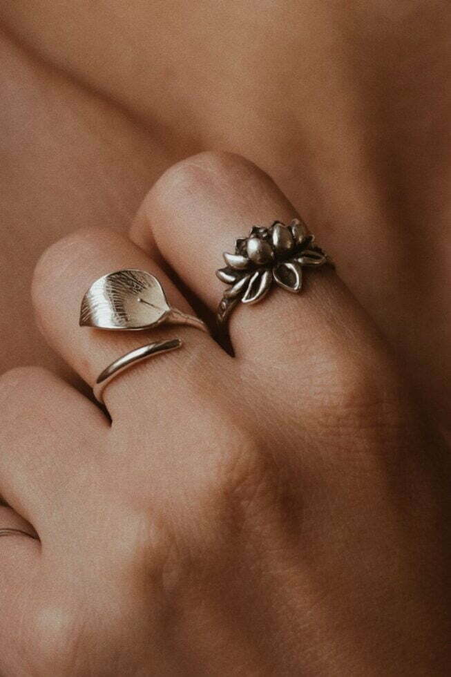 טבעת פרח קלה מכסף 925