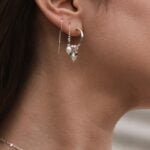 סט עגילים לאישה בשילוב אבני חן אמרלד ירוקות ופנינים לבנות מכסף אמיתי או ציפוי זהב (1)