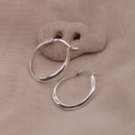 עגילי חישוק מיוחדים בצורה גלית מכסף 925