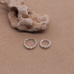 עגילי חישוק כדוריות מדורגים מכסף 925