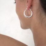 עגילי חישוק עבים ונפוחים בצורת טיפה מכסף 925 (1)