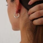 עגילי חישוק עבים ונפוחים בצורת טיפה מכסף 925 (2)