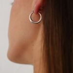 עגילי חישוק עבים ונפוחים בצורת טיפה מכסף 925 (3)