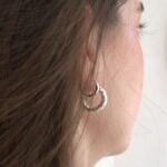 עגילי חישוק עבים וקטנים צמה קלועה מכסף 925