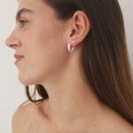 עגילי חישוק עבים עם עגיל כוכב ים צמוד מכסף 925 01