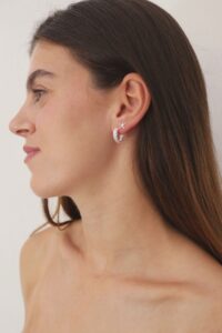 עגילי חישוק עבים עם עגיל כוכב ים צמוד מכסף 925 01