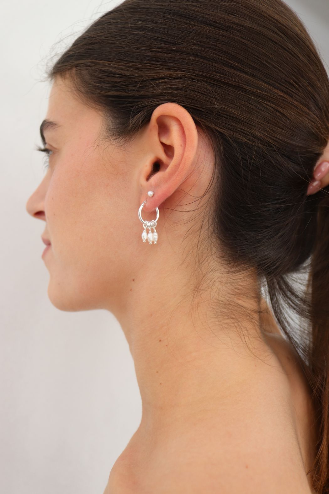 עגילי חישוק פנינים מכסף 925 (1)