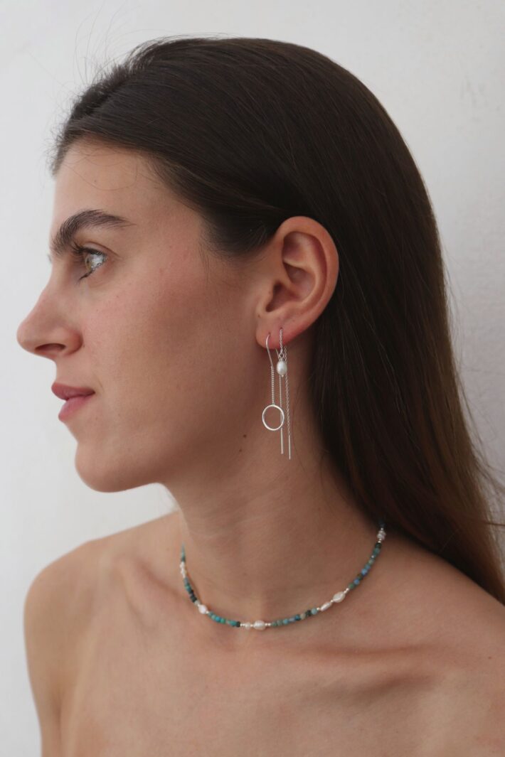 עגילי חישוק תלויים מכסף 925 01